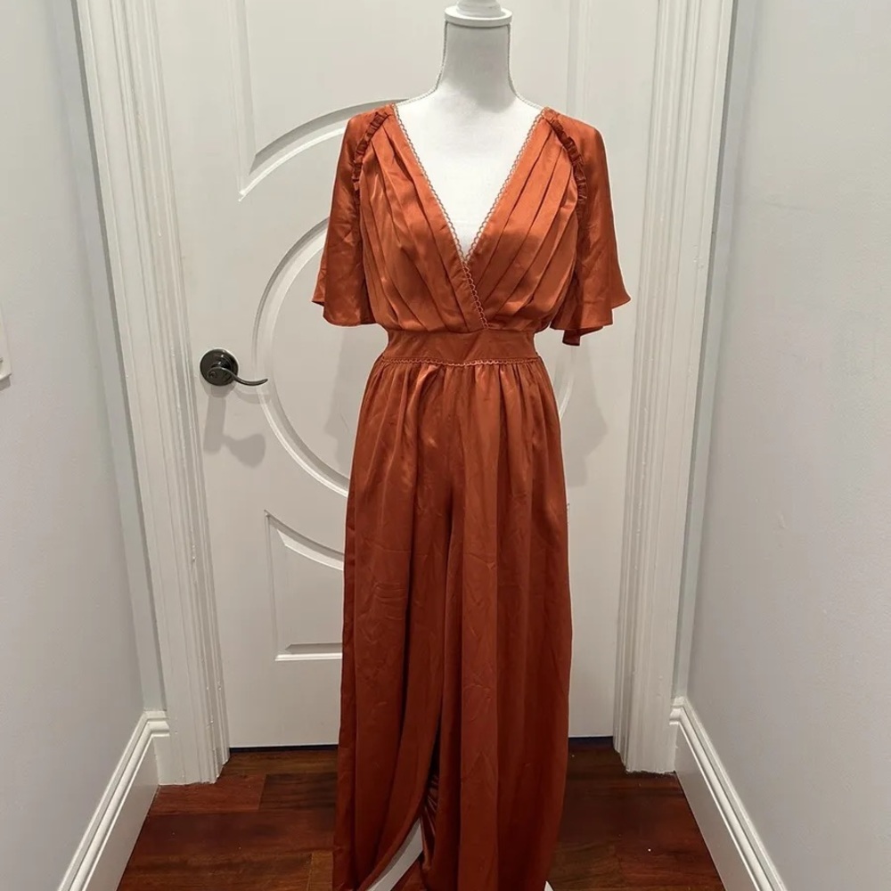 TJD Silk Pant Romper Size L!